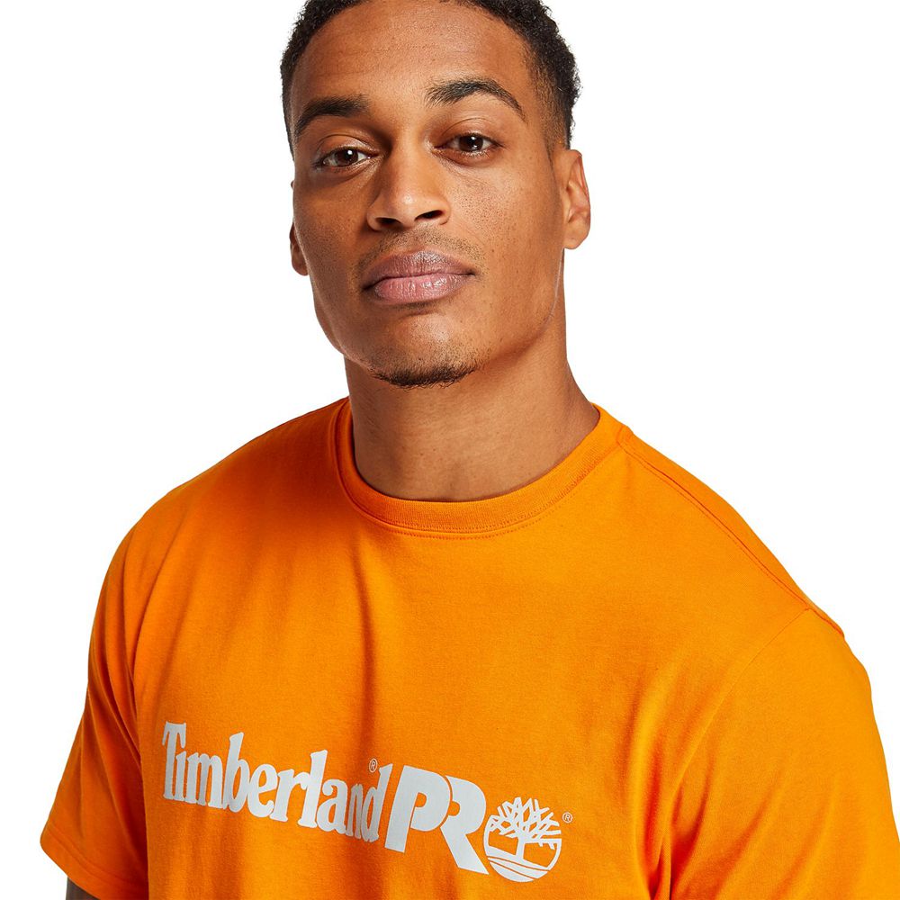 Tricouri Timberland Barbati Portocalii - Pro® Short Sleeve Base Plate Wicking Logo - Romania - AYKBF